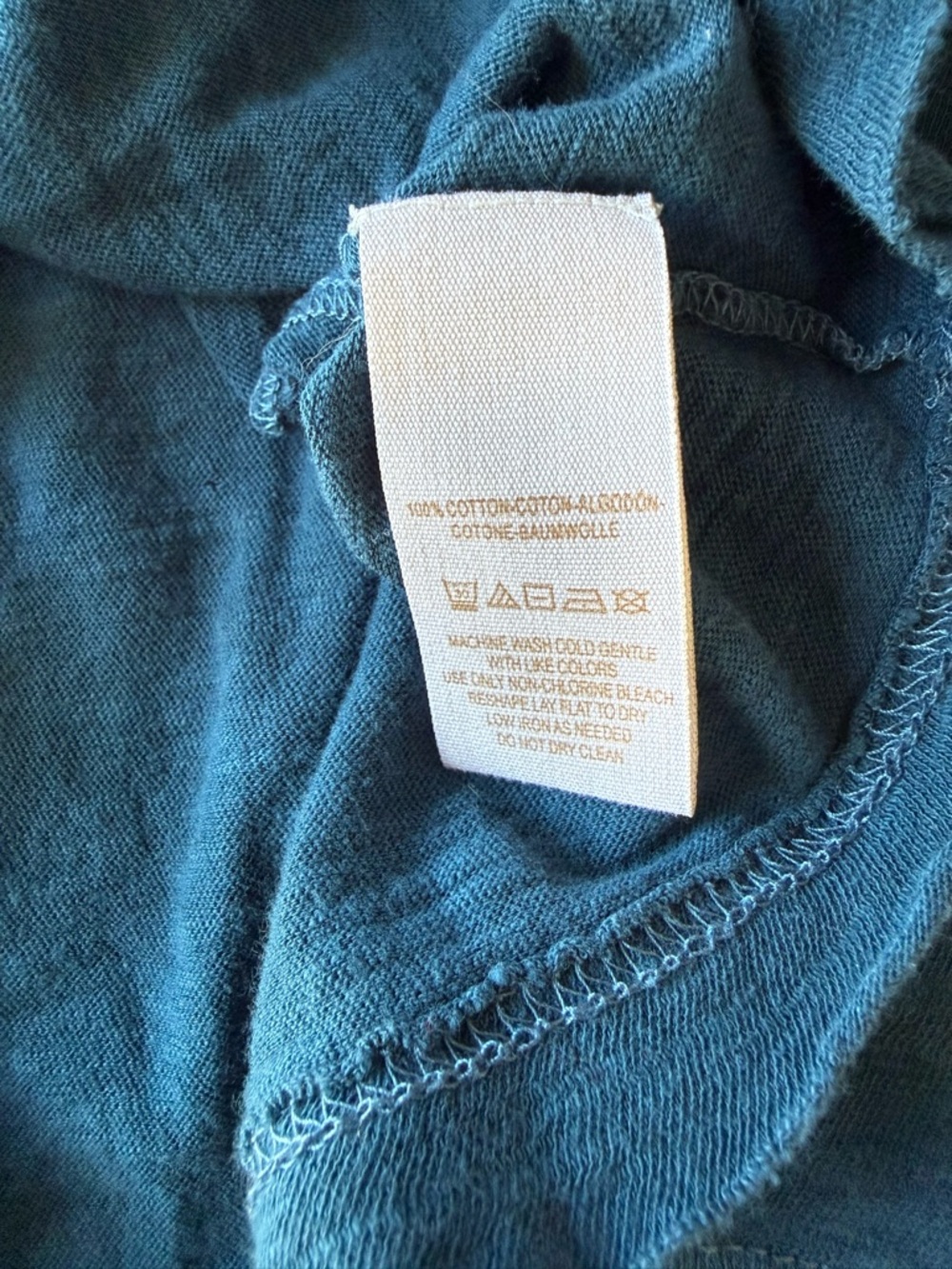 We The Free Blue Slub V Neck Long Sleeve Tee Boho Raw Hem S - Picture 4 of 4